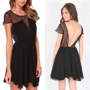 Keepsake the Label Revolve After Dark Black Sheer Backless Dress